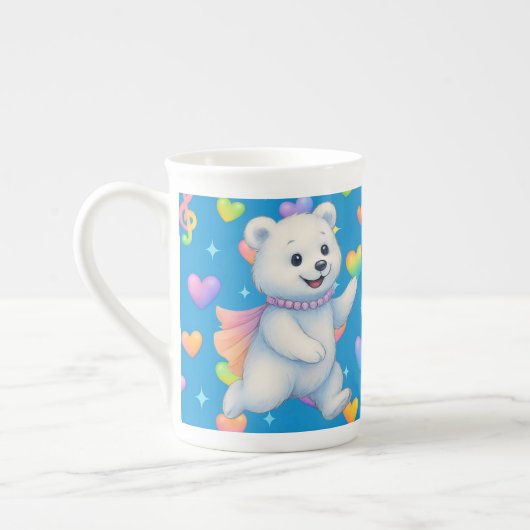 Tasse En Porcelaine Zarah the Dancing Polar Bear Custom Party Cups (Gauche)
