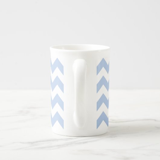 Tasse En Porcelaine Zigzag bleu clair et blanc (Dos)