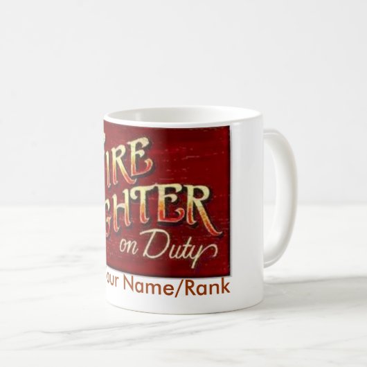 Tasse en service de sapeur-pompier - customisée (Devant droit)
