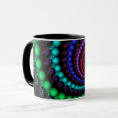 Tasse en spirale d'arc-en-ciel de fractale (Devant gauche)