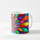 Tasse en spirale de fleur de pétales d'arc-en-ciel (Devant droit)