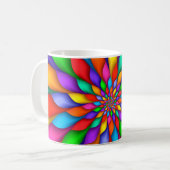 Tasse en spirale de fleur de pétales d'arc-en-ciel (Devant gauche)