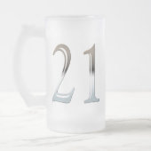 Tasse en verre 21 givré pour le 21ème cadeau (Gauche)