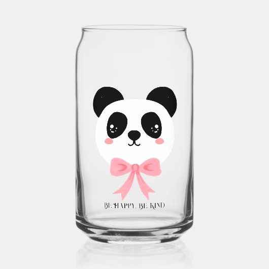 Tasse en verre à arc adorable panda (Recto)