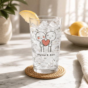 Tasse en verre assortie personnalisée pour la Sain