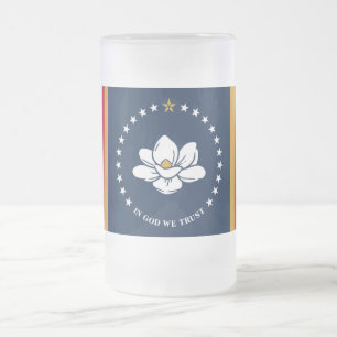 Tasse en verre dépoli avec le drapeau du Mississip
