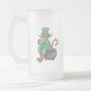 Tasse en verre dépoli Gnome Singe Lutins