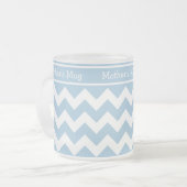 Tasse en verre dépoli personnalisée, Chevrons Bleu (Devant gauche)