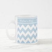Tasse en verre dépoli personnalisée, Chevrons Bleu (Gauche)