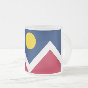 Tasse en verre givré avec le drapeau de Denver, Ét