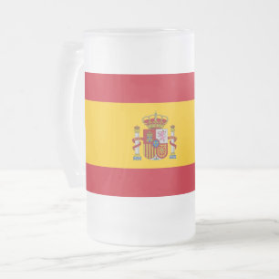 Tasse en verre givré avec le drapeau de l'Espagne
