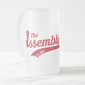 Tasse en verre givré avec le logo des textes (Devant gauche)