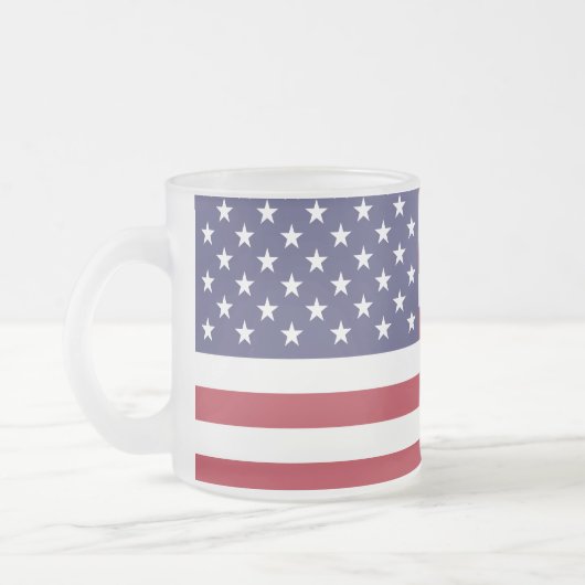 Tasse en verre givré de drapeau américain (Gauche)