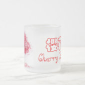 Tasse en verre givré de fleurs de cerisier (Centre)