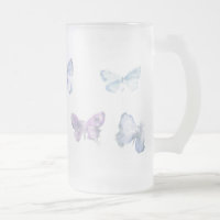 Tasse en verre givré de "papillons"