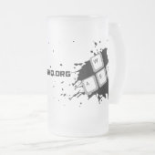 Tasse en verre givré de SG (Devant droit)