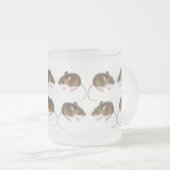 Tasse en verre givré de souris de cerfs communs (Devant droit)