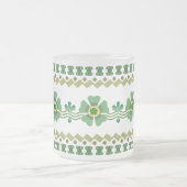 Tasse en verre givré - rétro fleur verte (Centre)