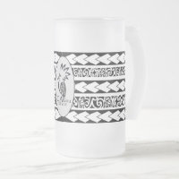 Tasse en verre glacé. Tribal Ethnic