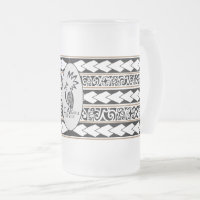 Tasse en verre glacé. Tribal Ethnic/Marron