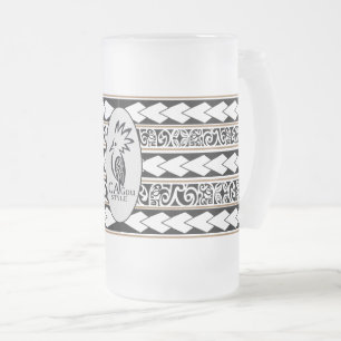 Tasse en verre glacé. Tribal Ethnic/Marron