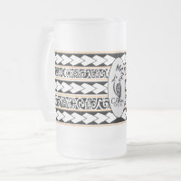 Tasse en verre glacé. Tribal Ethnic/Orange