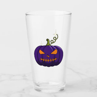Tasse en verre Halloween Citrouille Violette