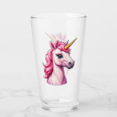 Tasse en verre Licorne Rose Fantaisie (Dos)