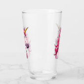 Tasse en verre Licorne Rose Fantaisie (Gauche)