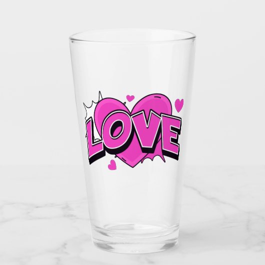 Tasse en verre LOVE (Devant)