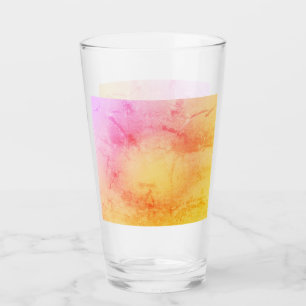 Tasse en verre marbré aquarelle de coucher de sole