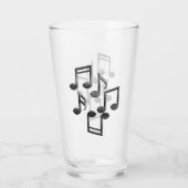 Tasse en verre pailleté noir Notes de musique (Dos)