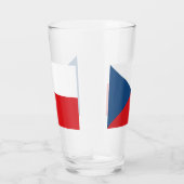 Tasse en verre patriotique avec drapeau de Czechia (Droite)