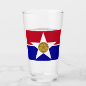 Tasse en verre patriotique avec drapeau de Dallas (Devant)