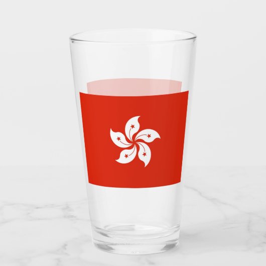 Tasse en verre patriotique avec drapeau de Hong Ko (Devant)