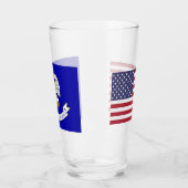 Tasse en verre patriotique avec drapeau de la Loui (Gauche)