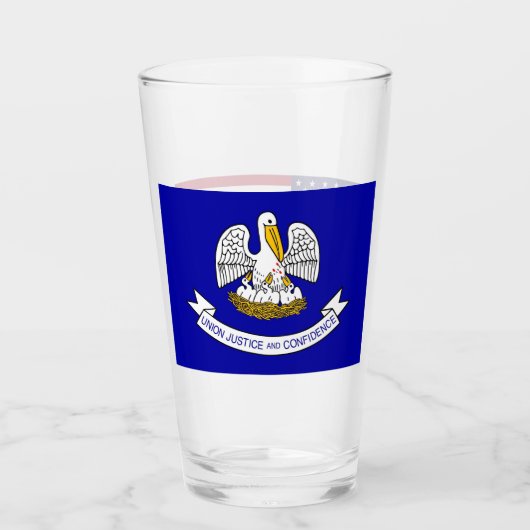 Tasse en verre patriotique avec drapeau de la Loui (Devant)
