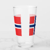 Tasse en verre patriotique avec drapeau de la Norv (Gauche)