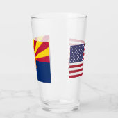 Tasse en verre patriotique avec drapeau de l'Arizo (Gauche)