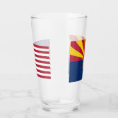 Tasse en verre patriotique avec drapeau de l'Arizo (Droite)