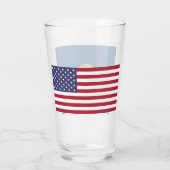 Tasse en verre patriotique avec drapeau de l'Idaho (Dos)
