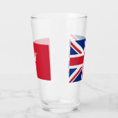 Tasse en verre patriotique avec drapeau de l'île d (Gauche)