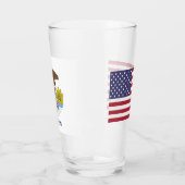 Tasse en verre patriotique avec drapeau de l'Illin (Gauche)