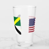 Tasse en verre patriotique avec drapeau de Montere (Gauche)