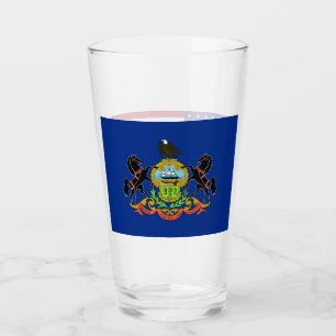 Tasse en verre patriotique avec drapeau de Pennsyl