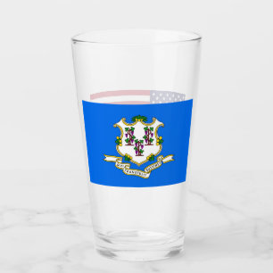 Tasse en verre patriotique avec drapeau du Connect