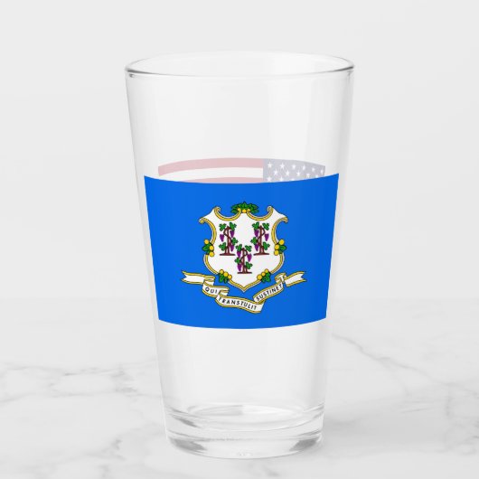 Tasse en verre patriotique avec drapeau du Connect (Devant)