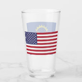 Tasse en verre patriotique avec drapeau du Dakota  (Dos)