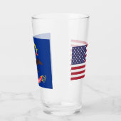 Tasse en verre patriotique avec drapeau du Dakota  (Gauche)