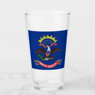 Tasse en verre patriotique avec drapeau du Dakota 